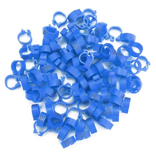 100Pcs 8MM 001 to 100 Numbered Plastic Letter Pigeon Bird Leg Bands Rings, Pigeon Identify Rings, Training Supplies Leg Number Bird Bands for Letter Pigeon (Dark Blue) - color: Dark Blue