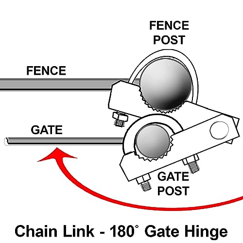 Chain Link Fence 180 Degree Commercial Duty Gate Hinge-for 8-5/8" Outside Diameter Gate Post/Pipe & 1-5/8 Thru 1-7/8" Gate Frame. Chain Link Post Gate Hinge - Hinge U Bolts Included - 1 Hinge Assy. - size: 8-5/8" Post - Each