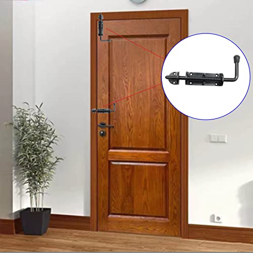 Black 2 Packs 8.5 Inch Heavy Duty Spring Loaded Latch Pin, Sliding Barrel Bolt Door Lock for Chests/Cabinets/Utility Trailer Gate, 2mm Thickened Interior and Outdoor Latch - size: 8.5