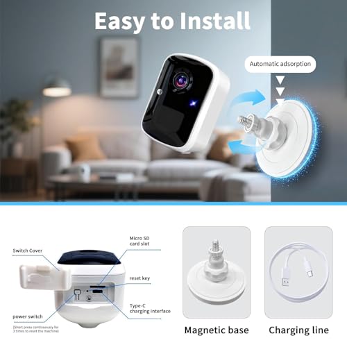 Goalake 2026 Upgraded Wireless Security Camera 5MP 2.5K, Battery Powered, AI Motion Detection, Spotlight, Two-Way Audio, Siren, IP65, No Monthly Fee, Cloud & 256GB SD Storage (Pre-Inserted a SD Card) - size: CP13WB-D