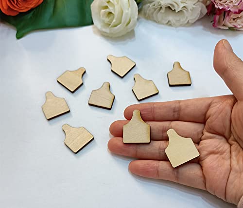 60pcs of Cow Tag Earring Ear Tag,Earrings Studs Sublimation Blanks Wood Earrings,Blanks Farm Animal Earrings Stud,DIY Country Western Jewelry (1'') - size: 1''