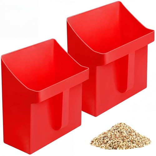 Relaxweex 2 Pcs 4 Quart Large Feed Scoop(Red) - color: Red