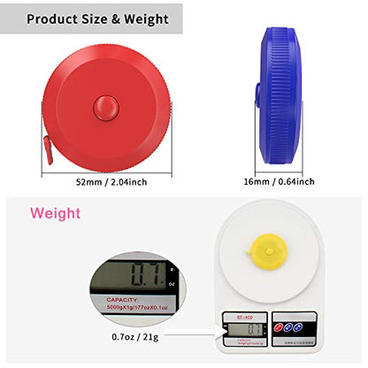 DiCUNO 60-Inch 1.5 Meter Soft and Retractable Tape Measure Medical Body Measurement Tailor Sewing Craft Cloth Dieting Measuring Tape (3 Colors Package with Soft Tape) - color: 3 Colors (Red/Blue/Yellow)