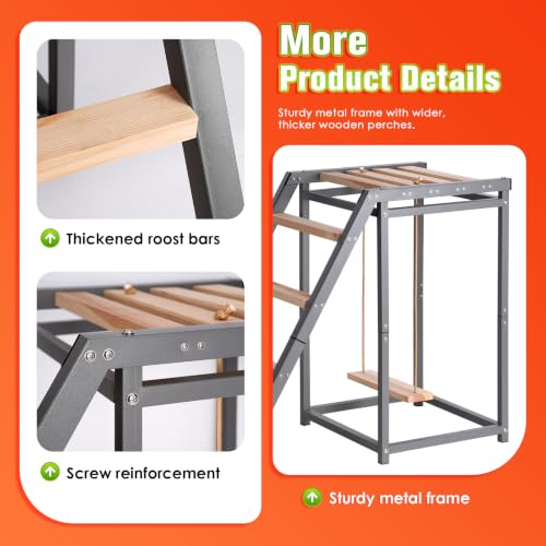 Chicken Coop Perch with Swing & Ladder for 6 to 10 Chickens