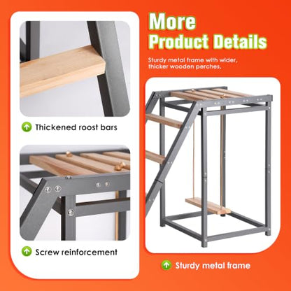 Chicken Coop Perch with Swing & Ladder for 6 to 10 Chickens