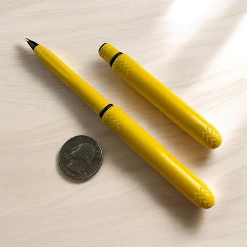 The USA Made Pocket Pen – 8 Pack – compact, affordable, lightweight, EDC black ink ballpoint pen – waterproof and floats – carries small, writes big (Kanary Yellow) - color: Kanary Yellow