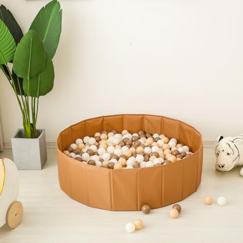Ball Pit for Toddlers Babies Dogs Cats Iinfant Children, Foldable Ball Pits Play Tent, Crawl Playpen Ball Pool with Storage Bag, Surprise for Boys Girls Festival (Balls Not Included), Brown - color: Brown