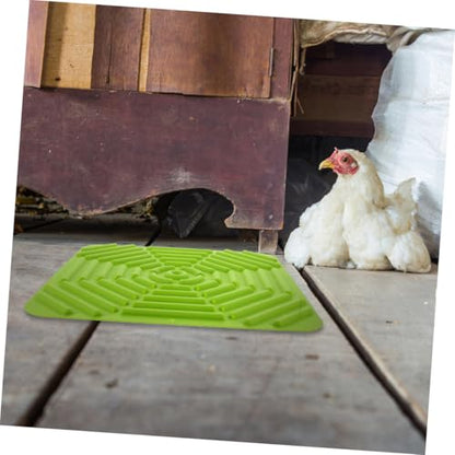 BESPORTBLE 2Pcs Reusable Chicken Nesting Pads Washable Silicone Mats for Nest Box Coop Versatile Bedding for Chickens Easy to Clean Suitable for Various Nest Gray Green
