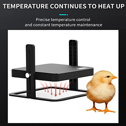 Chick Brooder Heating Plate, 10.8' *10.8'' Safety Warmer Brooder Height and Angle Adjustable for Hatched Chicken and Ducklings
