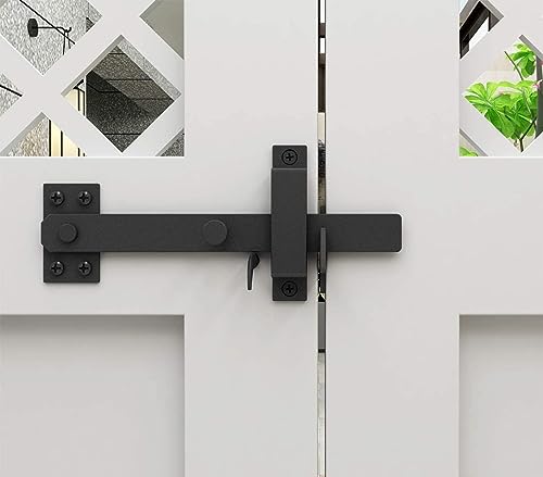 JUBEST Heavy Duty Gate Latch, Two Sided Gate Latch, Gate Latches for Outdoor Fence, Wooden Gates, Pool Gate, Backyard, Garden, Black - size: GL02