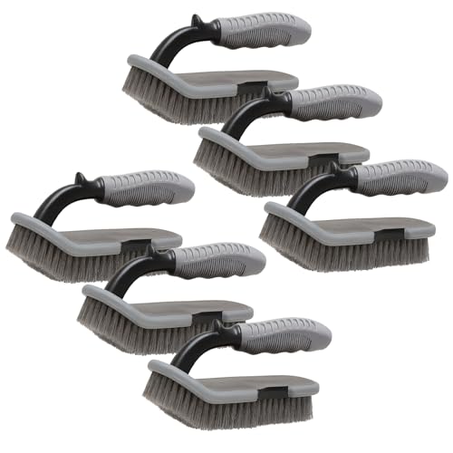 EvaClean Heavy-Duty 7 Inch Scrub Brushes, Stiff Bristle Cleaning Brushes for Bathroom, Shower, Kitchen, Tile, Carpet & Floor, Non-Slip Handle Scrubber for Tough Dirt, Grime, Soap Scum & Mildew, 6 Pack - style: 7" Scrub Brushes