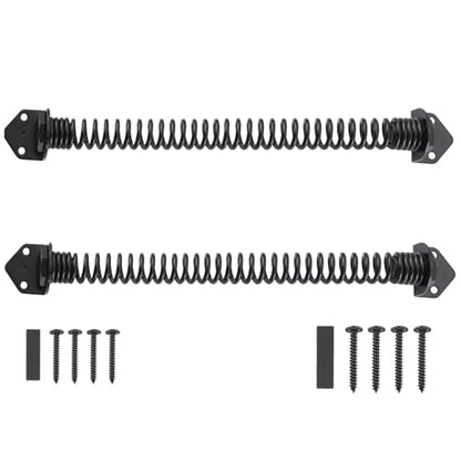 HOME MASTER HARDWARE 14" Gate Spring Self Closing Outdoor, Heavy Duty Gate Springs Black,Automatic Gate Closer for Wooden and Vinyl Fence, Adjustable Tension Door Springs to Close Door(Steel,2 Pack) - size: 14 Inch