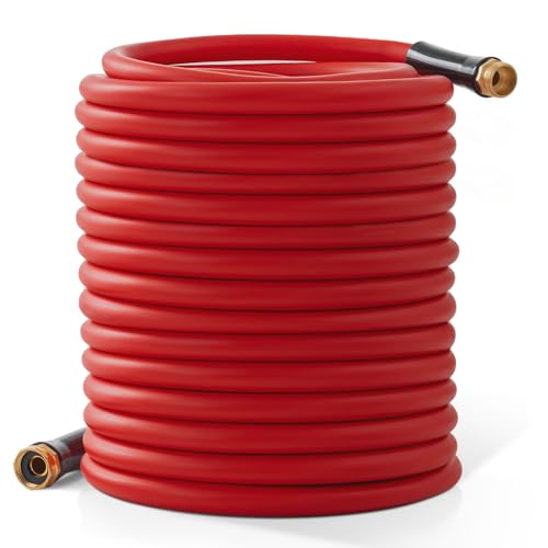 Garden Hose 200 ft x 5/8” Hot/Cold Heavy Duty Water Hose,-50°F to 190°F,Burst 600Psi Flexible Upgraded Rubber Hoses,3/4” Solid Fittings for All-weather Outdoor Lawn & Garden - size: 200Ft, style: 5/8"