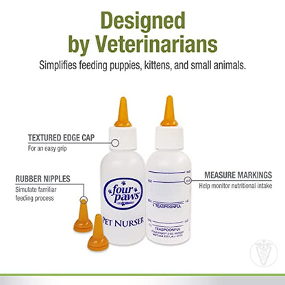 Four Paws Pet Nursing Feeding Bottle for Kittens & Puppies, 2 oz. - color: Clear, size: 1 Count (Pack of 1)
