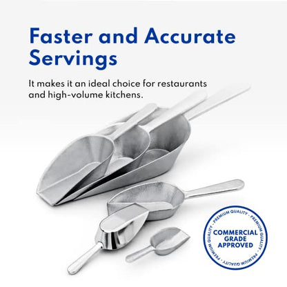 New Star Foodservice One-Piece Cast Aluminum Flat Bottom Bar Ice Flour Utility Scoop, 16-Ounce, Silver - size: 16-Ounce