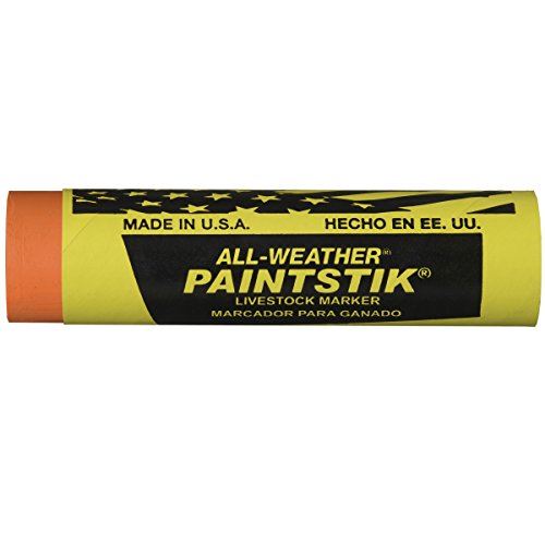 All-Weather Paintstik Livestock Marker, 1" Diameter, 4" Length, Orange (Pack of 12) - color: Orange, size: 1" x 4" (Pack of 12)
