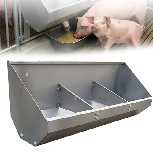 Stainless Steel Pig Feeder Trough - 0.9m, 3-Hole Design for Fattening Pigs, Waste-Reducing, Indoor/Outdoor Use, Efficient Fence Mount for Optimal Feeding - size: 0.9meter/3hole