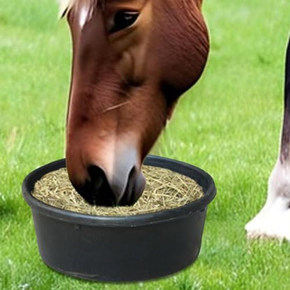 Livestock Feed Pan, 4L Rubber Horse Feed Bucket, Animal Feeds Bowl, Water Trough Dust Bath Container, Livestock Feeding Basin for Outdoor Farm Ranch Small Animal Dog Chicken Duck Goat