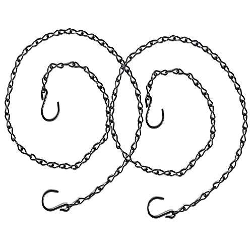yeezo 2 Pack S Hook Steel Hanging Harness Chain Adjustable Poultry Drinker Hanging Chain Chicken Feeders Hanger Chain Bird Feeder Chains, 40" Long, Capable to Hold up 30 lbs