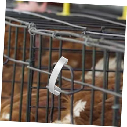 VANZACK 20pcs Steel Hooks for Chicken Cage Doors Spring Clips for Poultry Easy to Install Metal Fasteners for Bird Cages