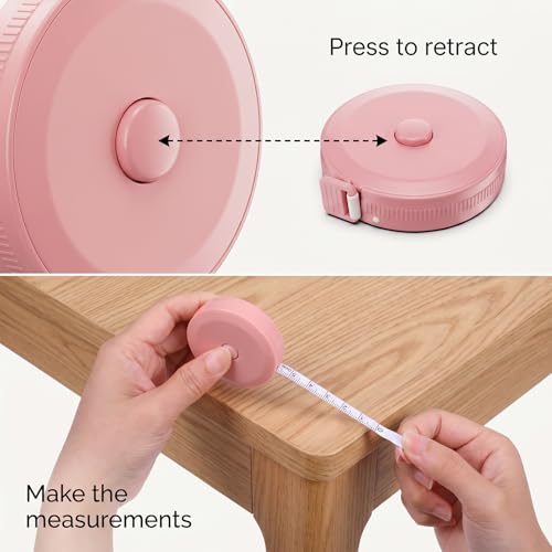 60 Pack Soft Retractable Measuring Tape - 1.5M/60 Inch Double Scale Body & Fabric Tape Measure for Sewing Tailoring Craft Weight Loss Home Use (Nordic Green, Candy White, Nordic Pink, Nordic Blue)