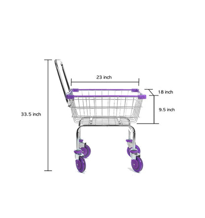 U HANDDLE Grocery & Laundry CART 1.5 Bushel (Gunpowder Metal) Red, Blue Trim (Red) - color: Red