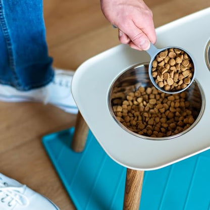Messy Mutts Melamine Dog Food Scoop (1 Cup Capacity) | Measuring Cup for Animal Food | Features 1/2 Cup Indicator Line | Small or Large Dog Food Scooper | Dishwasher Safe | Blue - color: Blue