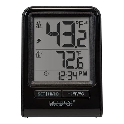 La Crosse Technology 308-1409BNH-CBP Battery Operated Wireless Digital Thermometer - Black - color: Black