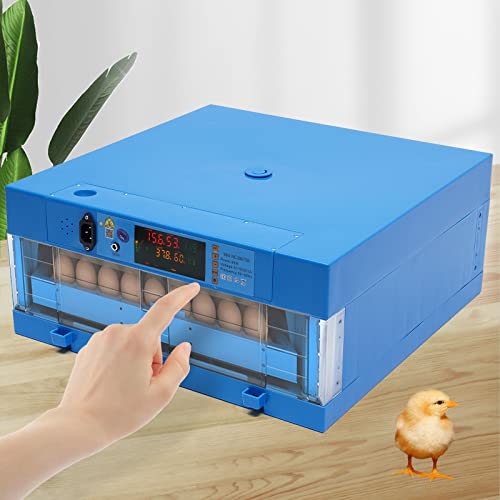 Egg Incubators Kits, 64 Eggs Incubators for Hatching Eggs Automatic Egg Turning Incubator Digital Display Temperature Control One Key Smart Chicken Egg Incubator with Feeder for Ducks, Quail, Pigeons