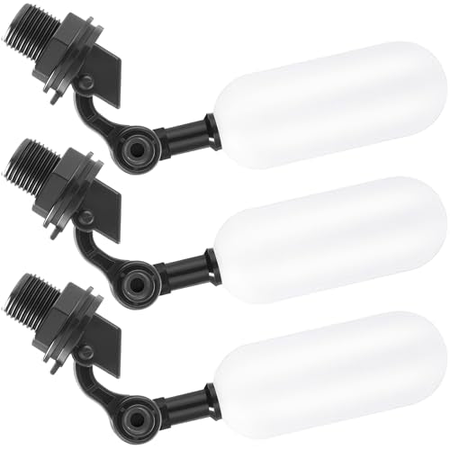 Blulu 3 Pack Float Valve, 1/2 Inch Automatic Pool Fill Float Ball Valve with Adjustable Arm for Ponds, Livestock Water Trough, Aquariums, Water Tank Level Control, Aquaculture(Black) - color: Black