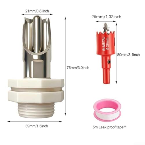 Automatic Pig Nipple Waterer Kit with Tank Connector and Hole Cutter for Livestock Farms, Stainless Steel Drinking Spout Set for Pigs, Metal Rod(10-piece set) - size: 10-piece set