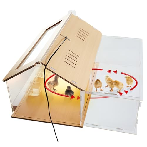 Brooder Box for Chick 40-50,5-in-1 Chick Starter Kit,Includes Brooder Heat Lamp 2,Baby Chicken Box,Chicken Feeder,Waterer,Thermo-Hygrometer