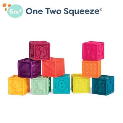 B. toys – Baby Blocks – Stacking & Building Toys for Babies – 10 Soft Blocks with Numbers, Shapes, Animals – Educational & Developmental – 6+ Months – One Two Squeeze - style: Baby Blocks (10 Pcs)