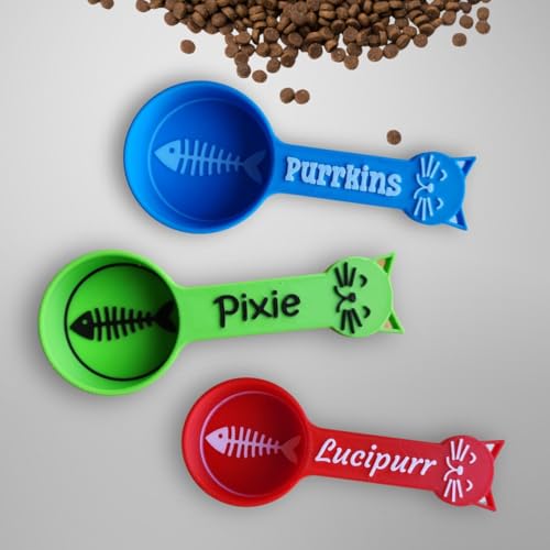 Personalized Cat Food Scoop, Cat Food Measuring Cup with Name, Kibble Scoop (24 oz - 3 cups) - size: 24 oz - 3 cups