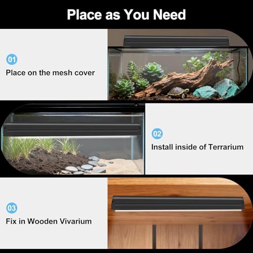 LUCKY HERP T5 Reptile Light Fixture Combo Kit 24W (New Upgrade), UVB Reptile Light Fixture with Desert UVB 10.0 22" Fluorescent Tube, UVA UVB Reptile Light for Lizard, Bearded Dragon, Tortoise - size: 22 Inch