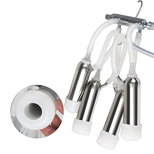 TECHTONGDA Milking Cluster Stainless Steel Cow Milking Cluster Milk Cup Set Replacement Milk Claw Cluster for Electric Milking Machine