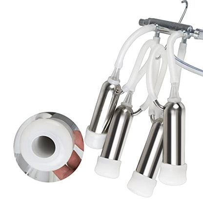 TECHTONGDA Milking Cluster Stainless Steel Cow Milking Cluster Milk Cup Set Replacement Milk Claw Cluster for Electric Milking Machine