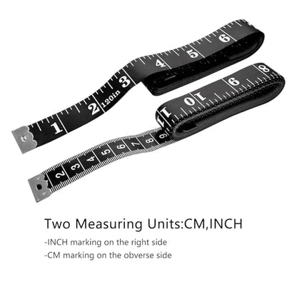 GDMINLO 2 Pack Sewing Tape Measure120Inch/300cmDouble-Scale Soft Tape Measuring Body Weight Loss Medical Body Measurement Sewing Tailor Cloth Ruler Dressmaker Flexible Ruler Tape Measure (Black)