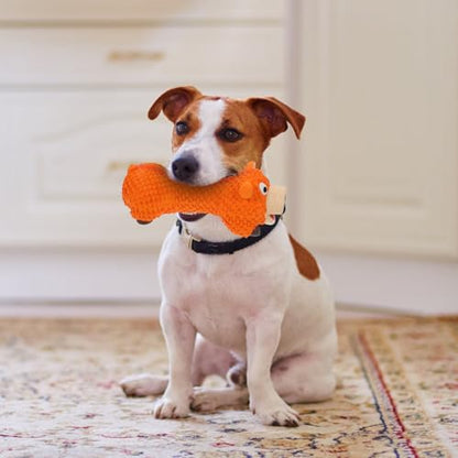 Dog Chew Pig Shape Latex Sturdy Teething for Puppies and Large Dogs Orange Interactive Pet for Teeth Grinding and Biting Training