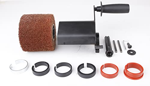 Aidelife Synthetic Fibre Abrasive Brush Drum for Grinding Machine Renovator,for Flat Metal and Wood Surfaces and for Satin Finishing of Unpainted Metals Ø120x100, Wire Drawing Machine attachment - style: for Grinding Machine