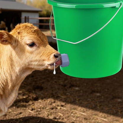 3PCS Calf Feeder Pacifier with Fixed Base for Feeding Milk Bucket Cow Nipple Calves Teats Soft Rubber Feeding Teats for Cattle Horse Donkey