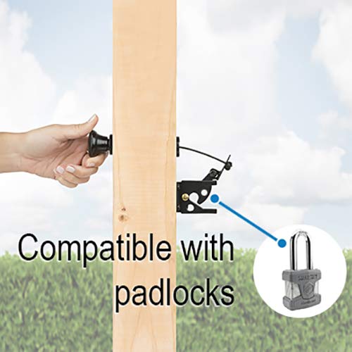 National Hardware Gate Latch Cable Pull N109-070 Spring Loaded Black Outdoor Fence Gate Hardware with WeatherGuard Rust Resistant Finish for 2.5-4 in Gate Posts Easy Installation - size: 40"