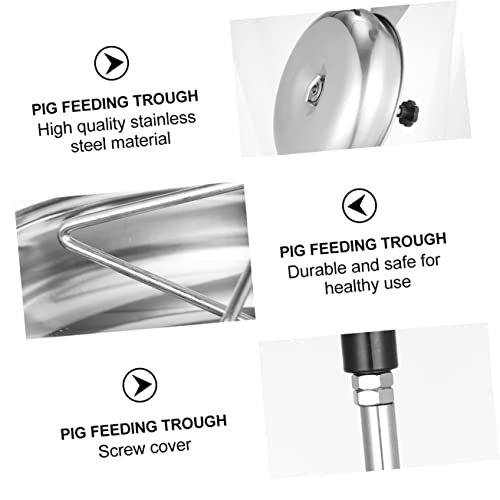 Water Feeder Stainless Steel Trough Livestock Feeder Bowl Easy to Place on Pigpen