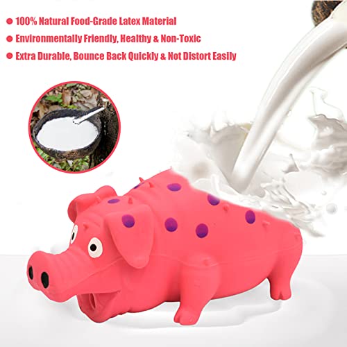 Pig Squeaky Dog Toy, 2 PCS Interactive Rubber Dog Chew Toy - Durable Latex Spot Grunting Pig Toys that Oink for Small Medium Large Dogs (Yellow, Pink) - color: Yellow, Pink