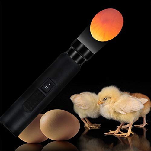 Egg Tester Light Kit, Plastic Chicken Egg Monitoring Tester LED Incubator Light Candling Lamp Inspection for Monitoring Eggs Development, US Plug 100-240V