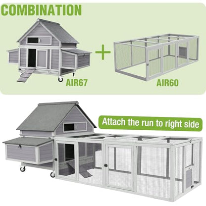 Chicken Coop Run Extension Large Hen House for Chickens,Ducks,Rabbits