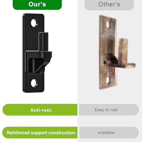 Insaga Heavy Duty Gate Hinges,2Pack High Strength Steel with E-Coating Finish, 6mm Thick Rustproof Hinges for Farm Gates, Chain Link Fences, Barns, Sheds & Driveways (4.9"x1.5") - color: Black-2Pack