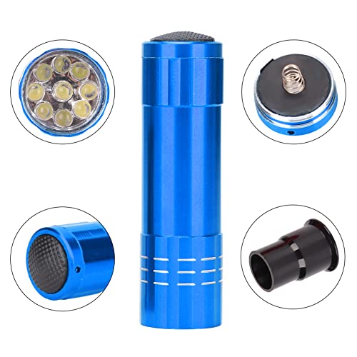 Egg Tester, LED Cool Light Candler Lamp, Metal and Plastic Material, Detachable Cone Spot Light, Suitable for Bird Duck Goose Quail Eggs, Delivered Without Battery (Blue) - color: Blue