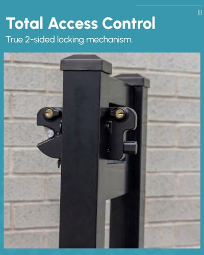 Keystone Traverse Gate Latch - Easy Install, Key-Lockable, No Drilling, Vinyl Fence Latch with Stainless Steel Screws, Adjustable for 5” Posts, Reversible Mounting for Home Security Systems