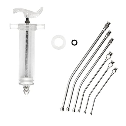 Baby Bird Feeding Syringe Bird Syringe Feeder Feeding Tubes with 6PCS Curved Gavage Tubes for Baby Birds Parrot Small Pet (50ML) - size: 50ML